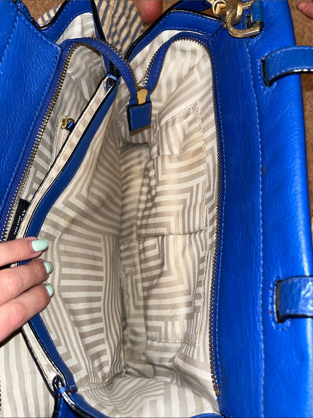 kate spade Cobalt Blue Leather Satchel - Picture 11 of 13